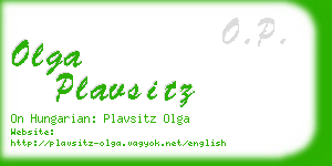 olga plavsitz business card